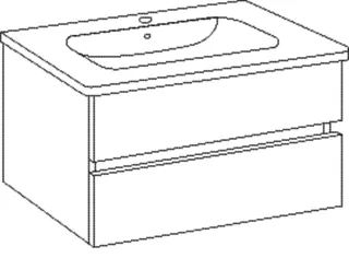 SA Waschtischunterbau mit Auszügen Solo One (PS021) 555x740x450 Weiß-Glanz