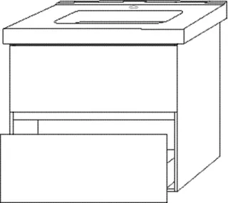 SA Waschtischunterbau mit Auszügen Solo One (PS030) 551x600x450 Eiche-Nebraska – Bild 2