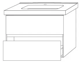 SA Waschtischunterbau mit Auszügen Solo One (PS031) 551x750x450 Eiche-Nebraska – Bild 2