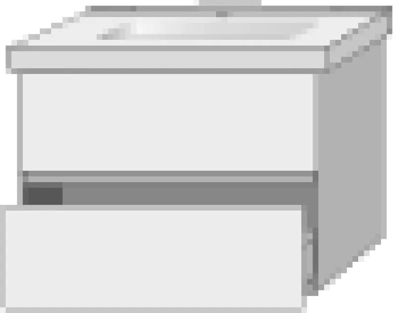 SA Waschtischunterbau mit Auszügen Solo One (PS031) 551x750x450 Weiß-Glanz