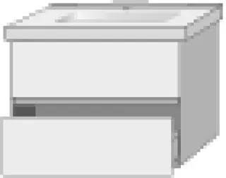 SA Waschtischunterbau mit Auszügen Solo One (PS031) 551x750x450 Weiß-Glanz