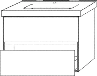 SA Waschtischunterbau mit Auszügen Solo One (PS031) 551x750x450 Weiß-Glanz – Bild 2