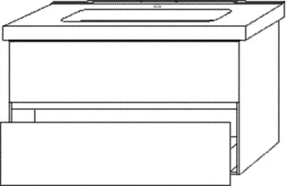 SA Waschtischunterbau mit Auszügen Solo One (PS032) 551x950x450 Weiß-Glanz – Bild 2