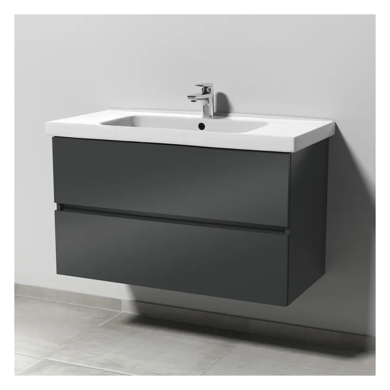 SA Waschtischunterbau mit Auszügen Solo One (PS032) 551x950x450 Anthrazit-Glanz