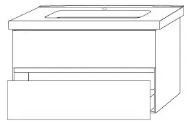SA Waschtischunterbau mit Auszügen Solo One (PS032) 551x950x450 Anthrazit-Glanz – Bild 2