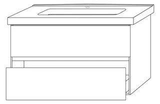 SA Waschtischunterbau mit Auszügen Solo One (PS032) 551x950x450 Anthrazit-Glanz – Bild 3