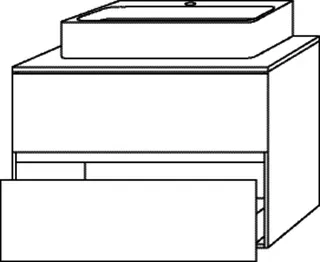 SA Waschtischunterbau mit Auszügen Solo One (PS212) 561x800x520 Eiche-Kansas