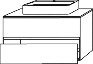 SA Waschtischunterbau mit Auszügen Solo One (PS213) 561x1000x520 Eiche-Kansas – Bild 2