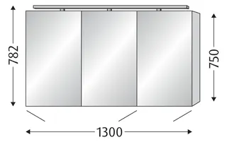 SA Melamin-SPS MILLA Reflection (SD147) 750x1300x149 Eiche-Tabak – Bild 2