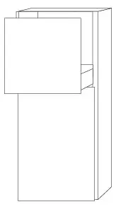 SA Mittelschrank links 3way (SF126) 850x350x345 Sandgrau-Matt – Bild 3