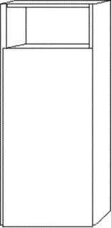 SA Mittelschrank rechts 3way (SF133) 850x350x345 Sandgrau-Matt