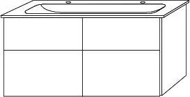 SA Set Keramik-Waschtisch 3way (SF404) 582x1190x497 Sandgrau-Matt – Bild 2