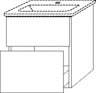 SA Waschtischunterbau mit Auszügen 3way (SF640) 585x490x357 Sandgrau-Matt – Bild 2