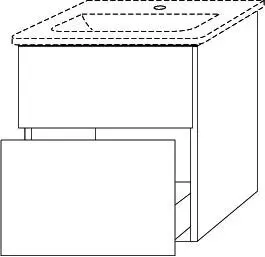 SA Waschtischunterbau mit Auszügen 3way (SF640) 585x490x357 Sandgrau-Matt – Bild 3