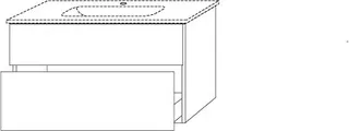 SA Waschtischunterbau mit Auszügen 3way (SF726) 613x1000x467 Sandgrau-Matt
