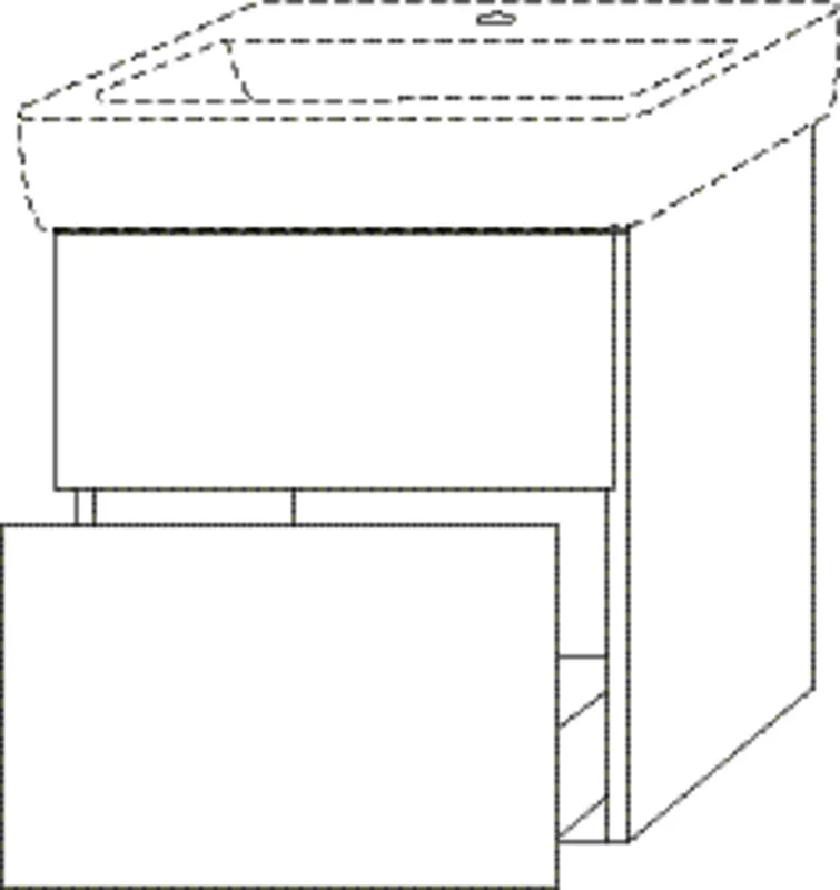 SA Waschtischunterbau mit Auszügen 3way (SF875) 588x540x447 Macchiato-Matt