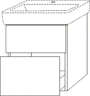 SA Waschtischunterbau mit Auszügen 3way (SF875) 588x540x447 Macchiato-Matt