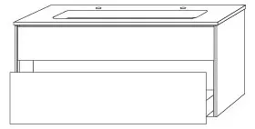 SA WTU mit Auszügen Twiga (SL243) 610x1190x460 Schwarz-Matt – Bild 2