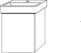 SA Waschtischunterbau links 3way (SM424) 517x400x337 Weiß-Soft – Bild 3