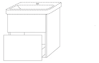 SA Waschtischunterbau mit Auszügen 3way (SM620) 580x525x352 Eiche-Nordic – Bild 2