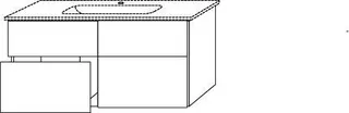 SA Waschtischunterbau mit Auszügen 3way (UM727) 613x1200x467 Weiß-Soft