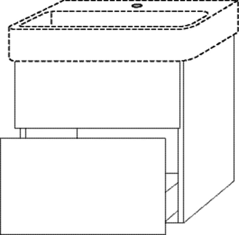 SA Waschtischunterbau mit Auszügen 3way (SM821) 588x560x397 Eiche-Kansas