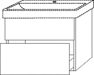 SA Waschtischunterbau mit Auszügen 3way (SM836) 588x750x447 Eiche-Tabak – Bild 2