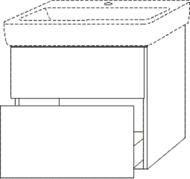 SA Waschtischunterbau mit Auszügen 3way (SM877) 588x635x407 Eiche-Kansas