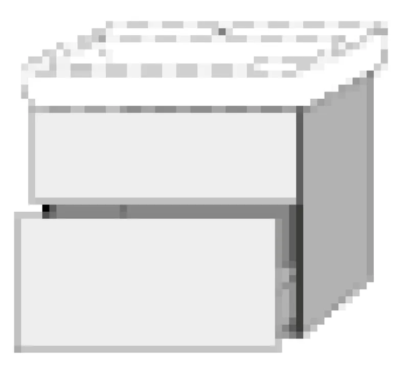 SA Waschtischunterbau mit Auszügen 3way (SM878) 588x690x407 Weiß-Soft