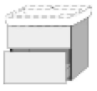 SA Waschtischunterbau mit Auszügen 3way (SM878) 588x690x407 Weiß-Soft
