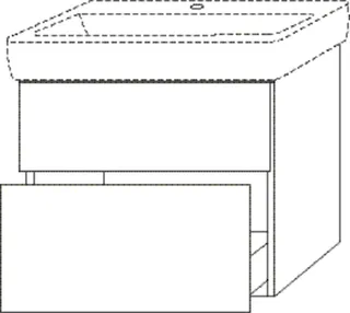 SA Waschtischunterbau mit Auszügen 3way (SM878) 588x690x407 Weiß-Soft – Bild 2