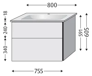 SA Set Keramik-Waschtisch 3way (SP323) 591x755x477 Kaschmir-Matt – Bild 2