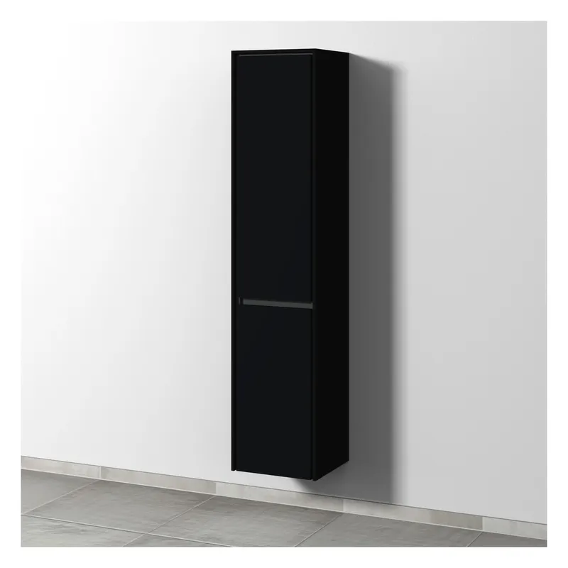 SA Hochschrank links TwigaGlas (SY100) 1713x375x350 Schwarz-Matt