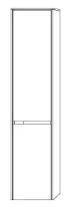 SA Hochschrank links TwigaGlas (SY100) 1713x375x350 Schwarz-Matt – Bild 2
