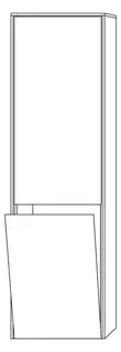 SA Hochschrank links TwigaGlas (SY102) 1713x475x350 Weiß-Glanz – Bild 3