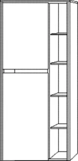 SA Stauraumschrank links TwigaGlas (SY104) 1241x525x350 Sandgrau-Matt – Bild 2