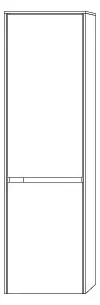 SA Hochschrank links TwigaGlas (SY106) 1713x475x350 Weiß-Glanz – Bild 2