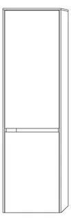 SA Hochschrank links TwigaGlas (SY106) 1713x475x350 Weiß-Glanz – Bild 3