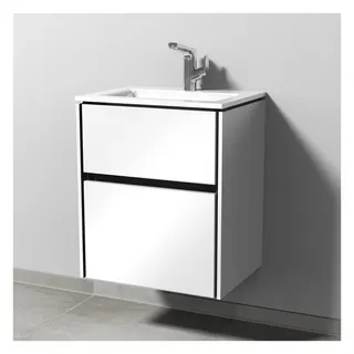 SA Waschtischunterbau mit Auszügen TwigaGlas (SY220) 605x515x395 Weiß-Glanz