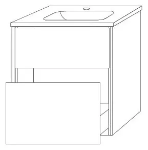 SA Waschtischunterbau mit Auszügen TwigaGlas (SY220) 605x515x395 Weiß-Glanz – Bild 2