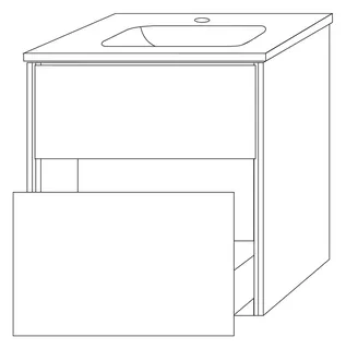 SA Waschtischunterbau mit Auszügen TwigaGlas (SY220) 605x515x395 Weiß-Glanz – Bild 3