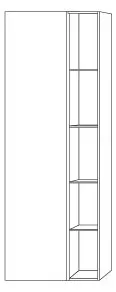 SA Stauraumschrank links 3way (UF180) 1700x600x345 Weiß-Glanz – Bild 3