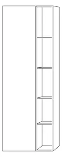 SA Stauraumschrank links 3way (UF180) 1700x600x345 Weiß-Glanz – Bild 4