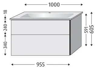 SA Set Keramik-Waschtisch 3way (UM324) 591x955x477 Weiß-Soft – Bild 2