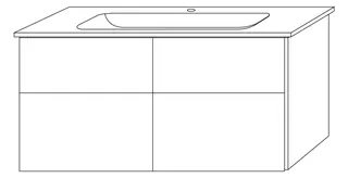 SA Set Keramik-Waschtisch 3way (UM482) 582x1170x460 Anthrazit-Matt – Bild 3