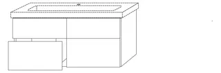SA Waschtischunterbau mit Auszügen 3way (UF616) 593x1250x447 Weiß-Glanz – Bild 2