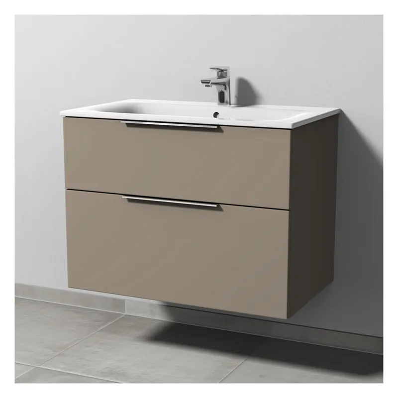 SA Waschtischunterbau mit Auszügen 3way (UF687) 582x785x472 Sandgrau-Matt