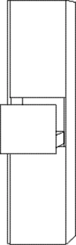 SA Hochschrank rechts 3way (UM105) 1700x400x345 Weiß-Soft