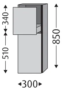 SA Mittelschrank rechts 3way (UM125) 850x300x345 Eiche-Kansas – Bild 2