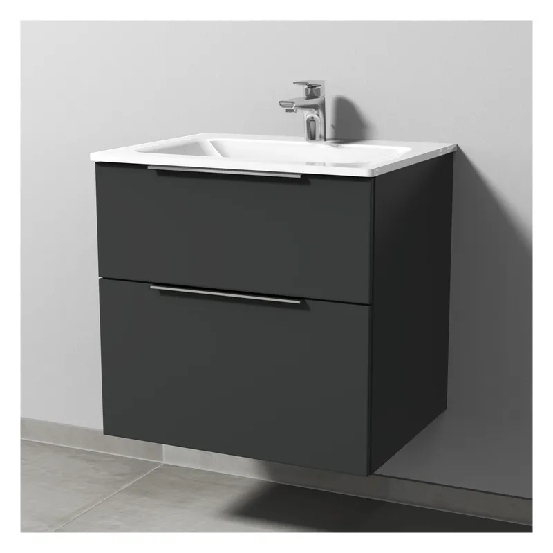 SA Set Glas-Waschtisch 3way (UM201) 582x600x487 Anthrazit-Matt